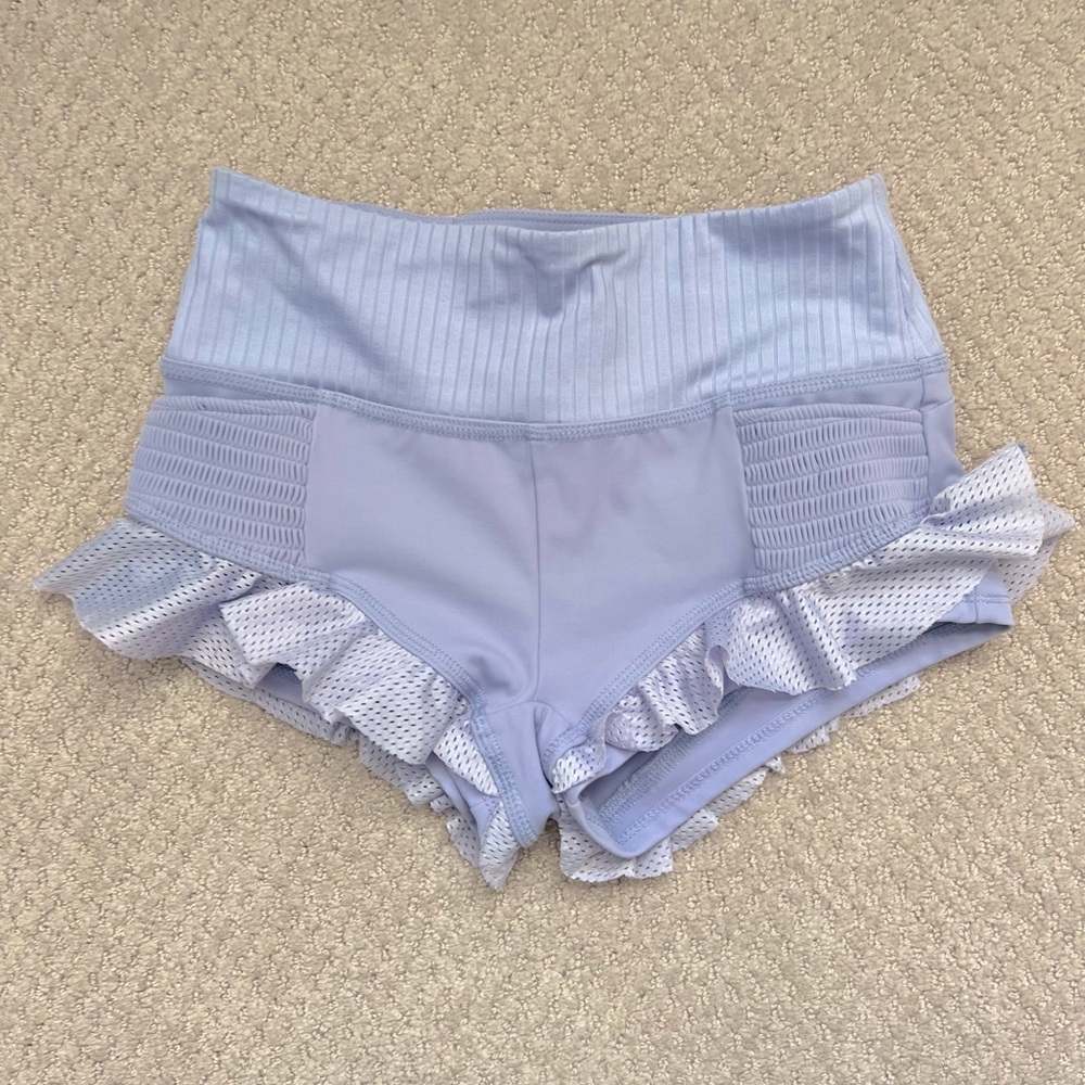 free people purple ruffle shorts